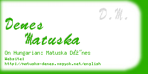 denes matuska business card